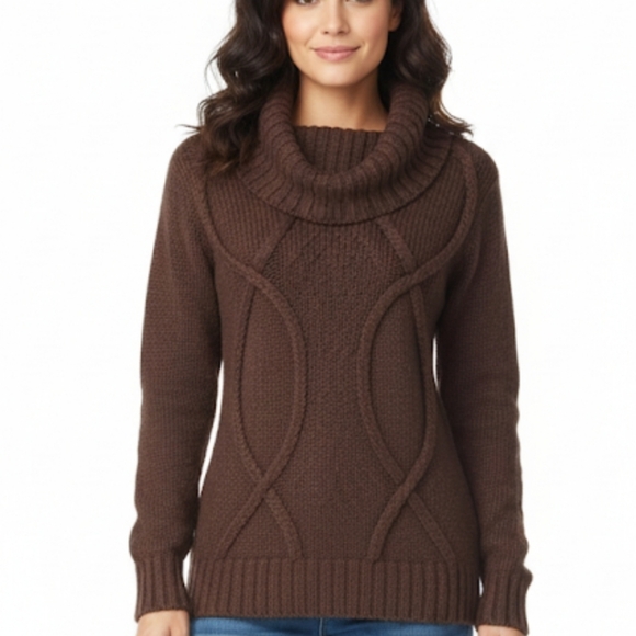 Jones New York Sweaters - Jones ny women''s brown cowl neck  sweater size M